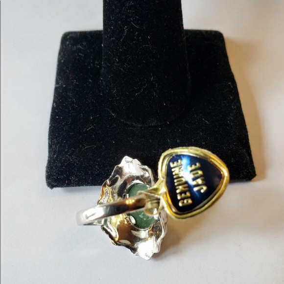 American made Sterling Silver and jade ring - Picture 4 of 4